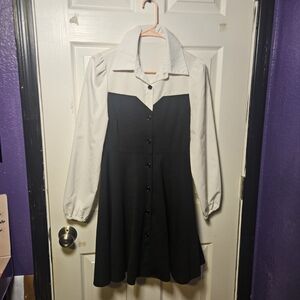 Chic Black and White Mini Dress